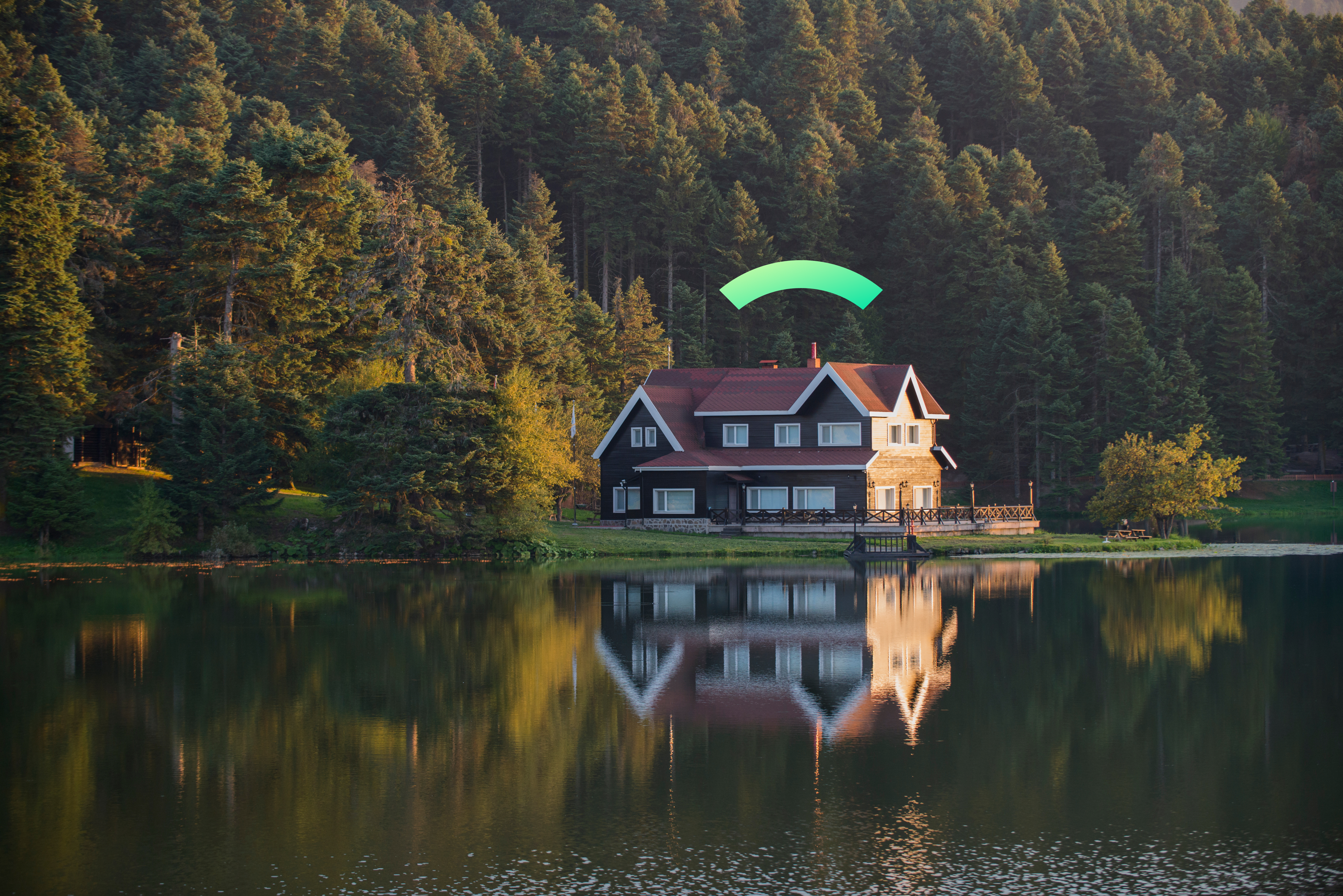 A lakefront home in the woods. It's Covered.